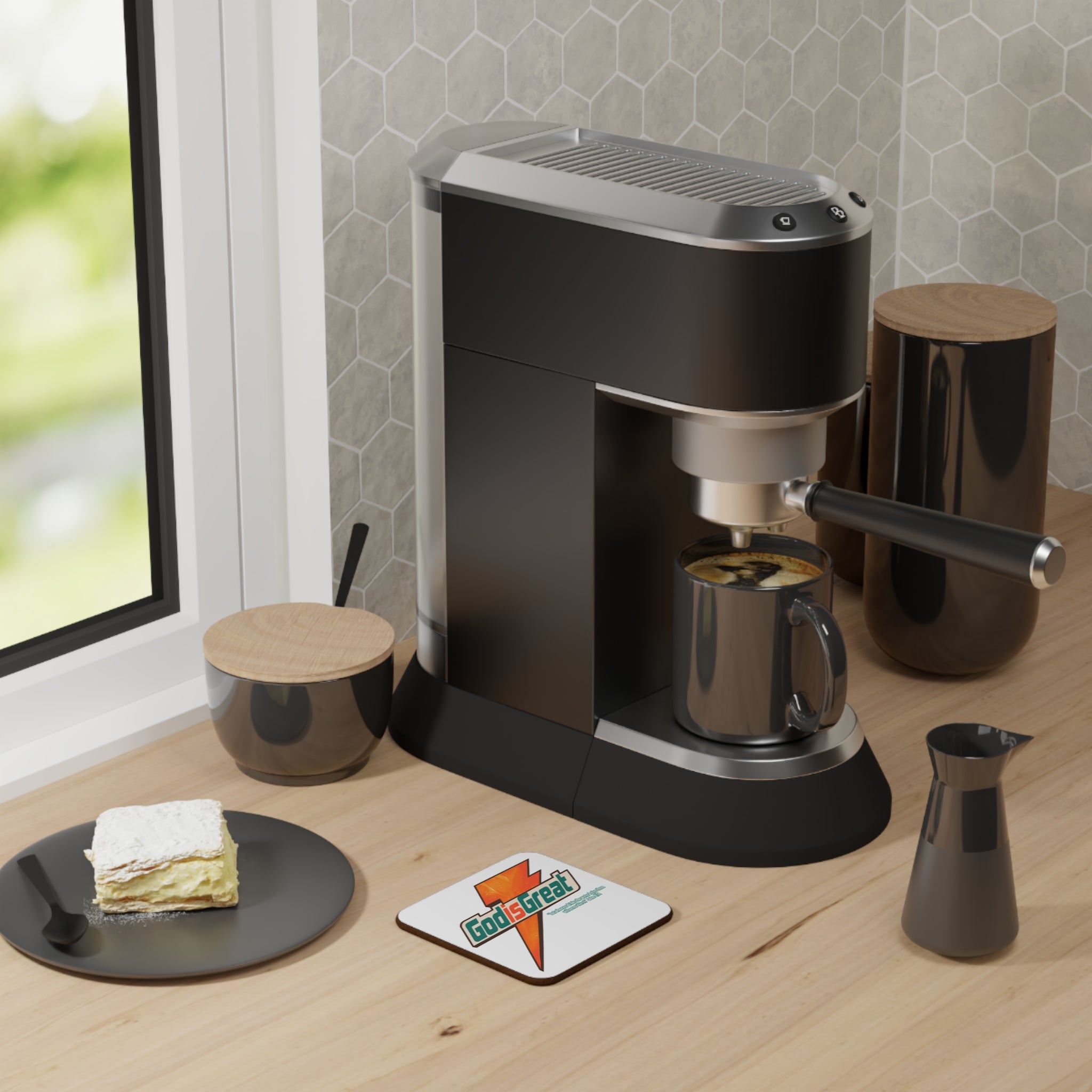 God is Great Hardboard Back Coaster