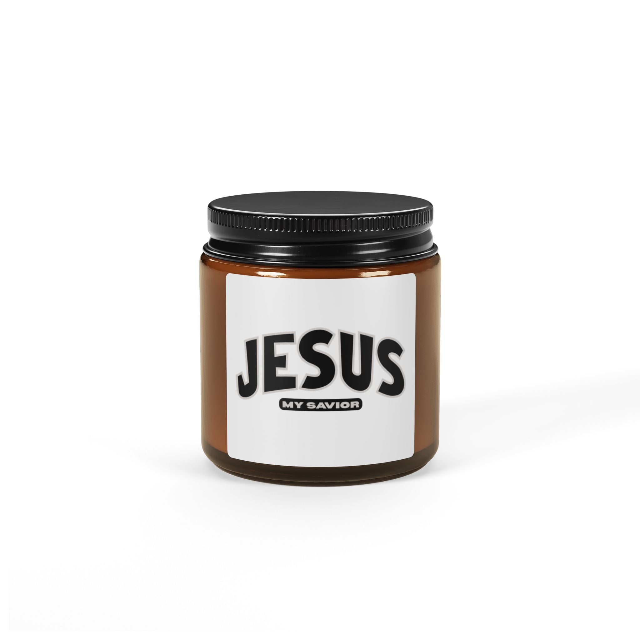 Jesus Scented Soy Candle (Multi-Size, Amber Jar)