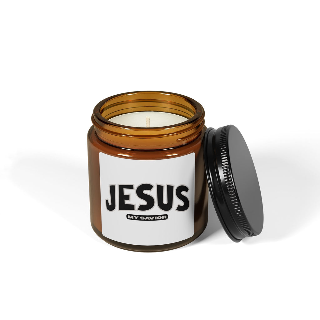 Jesus Scented Soy Candle (Multi-Size, Amber Jar)