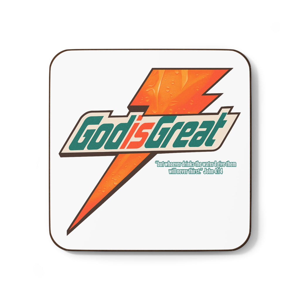 God is Great Hardboard Back Coaster